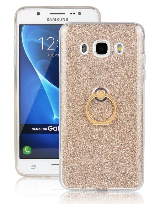 Galaxy J5 2016 Soft tpu Bling Kickstand Case with Ring Rotary Metal Mount