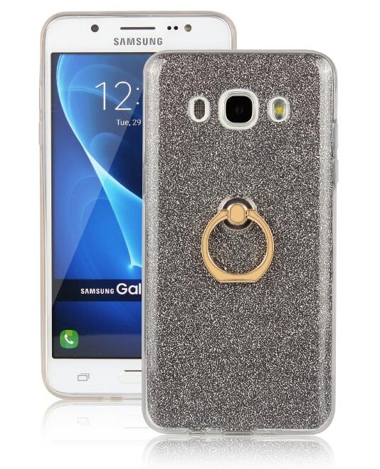 Galaxy J5 2016 Soft tpu Bling Kickstand Case with Ring Rotary Metal Mount