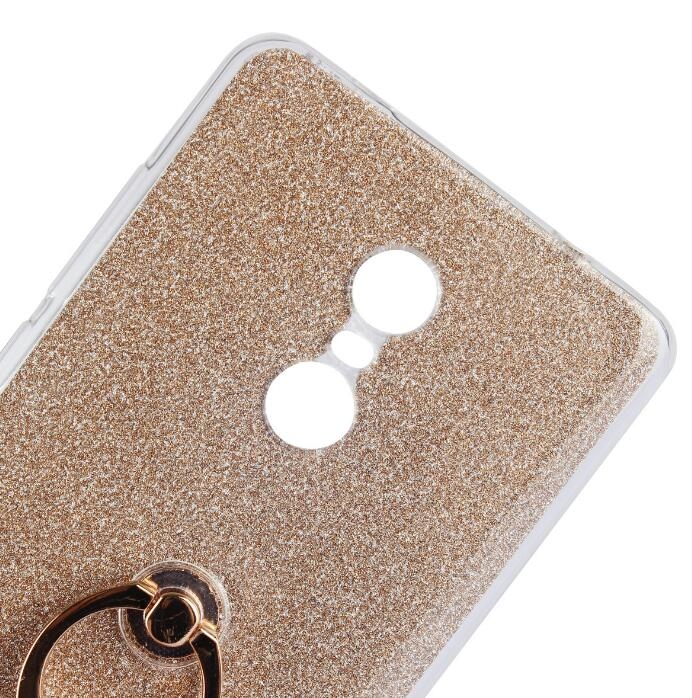 Redmi Note 4X Soft tpu Bling Kickstand Case with Ring Rotary Metal Mount