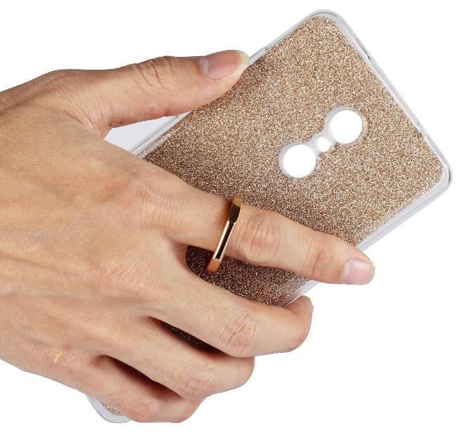 Redmi Note 4X Soft tpu Bling Kickstand Case with Ring Rotary Metal Mount