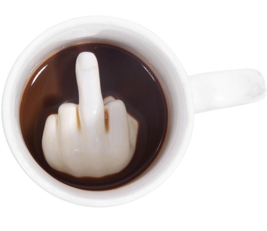 UP YOURS MUG CERAMIC TEA COFFEE CUP