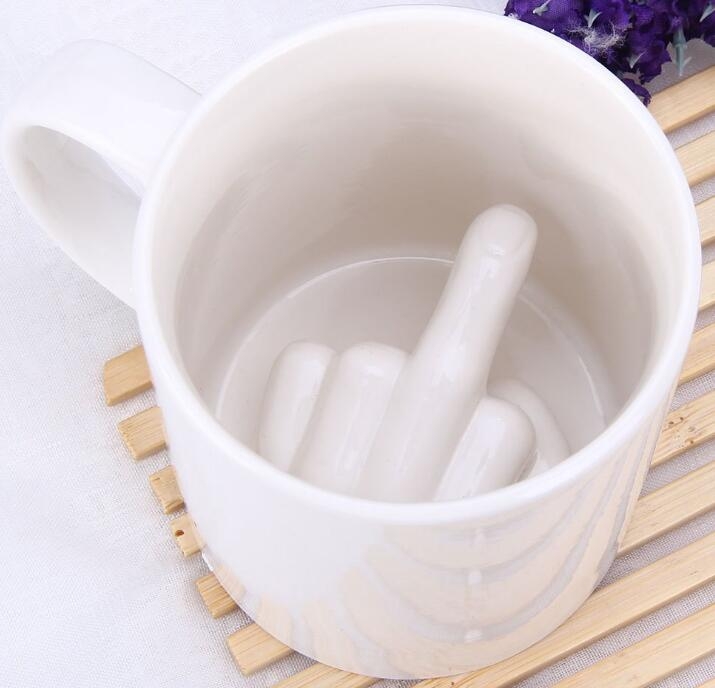 UP YOURS MUG CERAMIC TEA COFFEE CUP