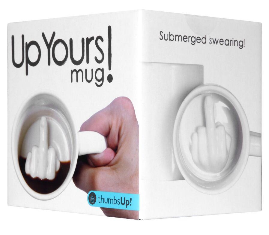 UP YOURS MUG CERAMIC TEA COFFEE CUP