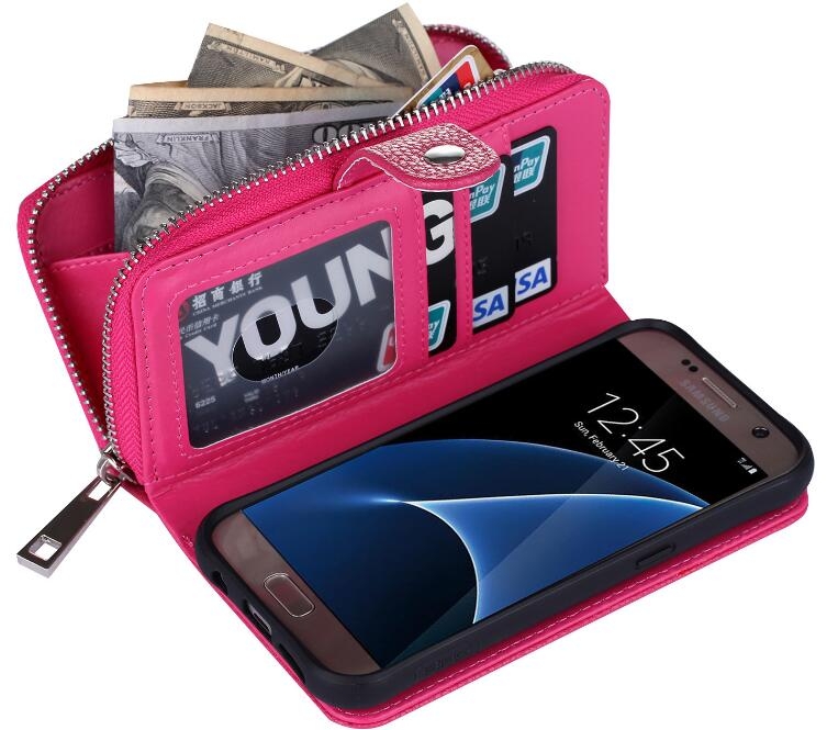 Huawei P8 Lite Detachable Full Wallet Leather Case - Purple
