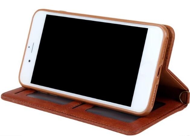 Galaxy S8 Slim Leather Wallet Case 6 Cards 2 Id Magnet - Brown
