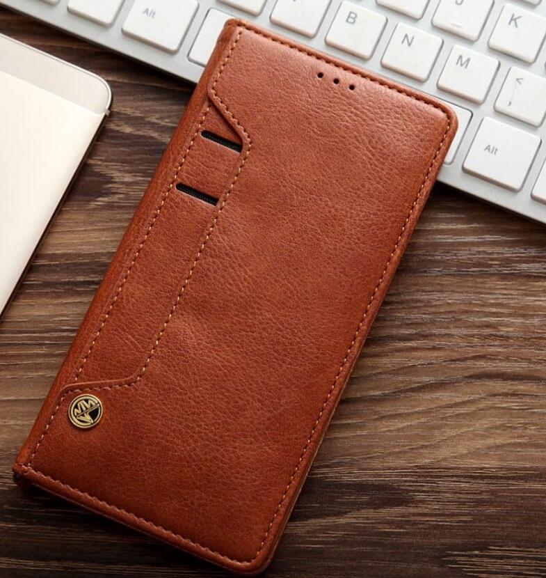 Galaxy S8 Slim Leather Wallet Case 6 Cards 2 Id Magnet - Brown