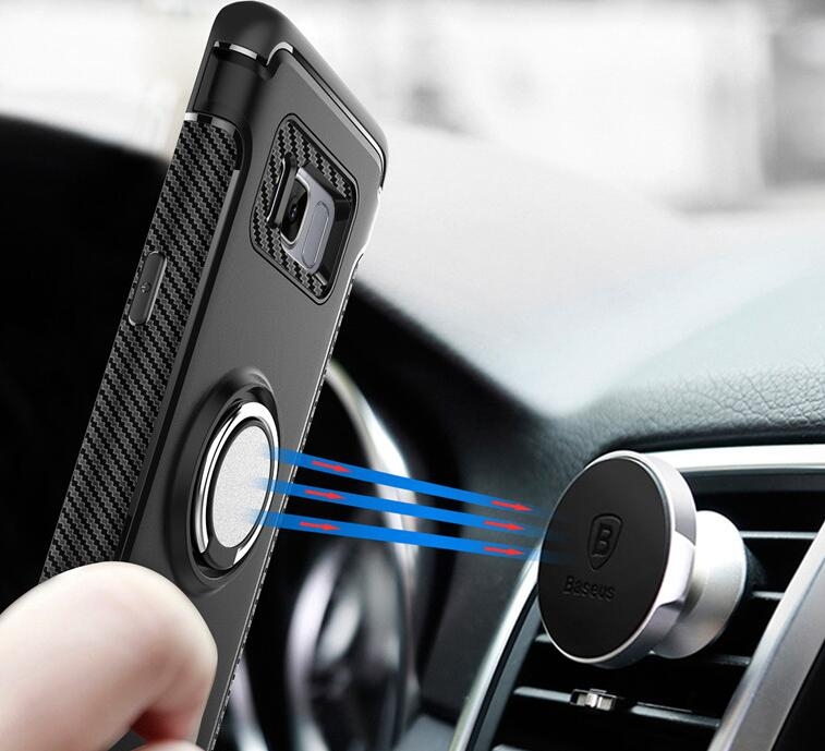 Galaxy S8 Case Heavy Duty Ring Rotate Kickstand Case Cover