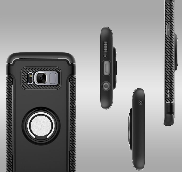 Galaxy S8 Case Heavy Duty Ring Rotate Kickstand Case Cover