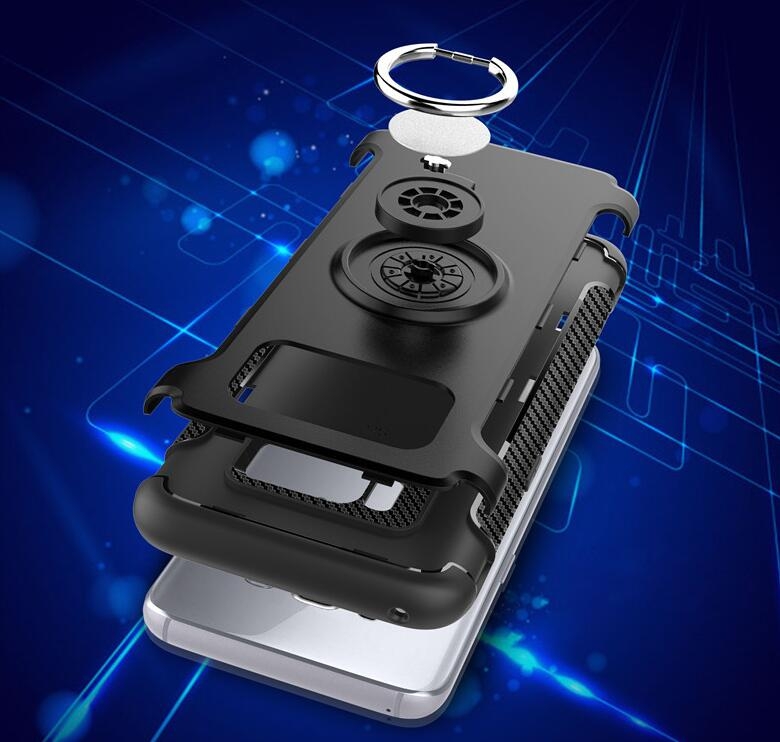 Galaxy S8 Case Heavy Duty Ring Rotate Kickstand Case Cover