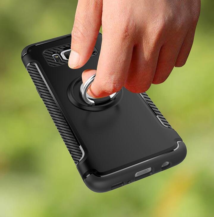 Galaxy S8 Case Heavy Duty Ring Rotate Kickstand Case Cover
