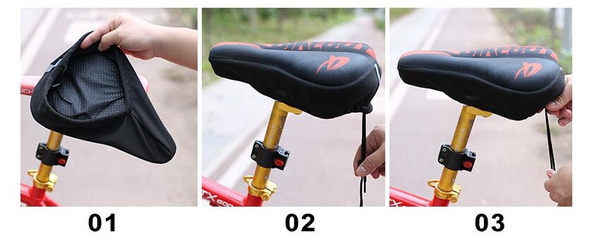 Bike Seat 3D Silicone Gel Pad Seat Saddle Cover