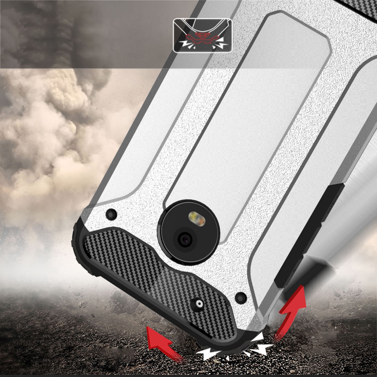 MOTO G5 Case Armor Rugged Holster Case
