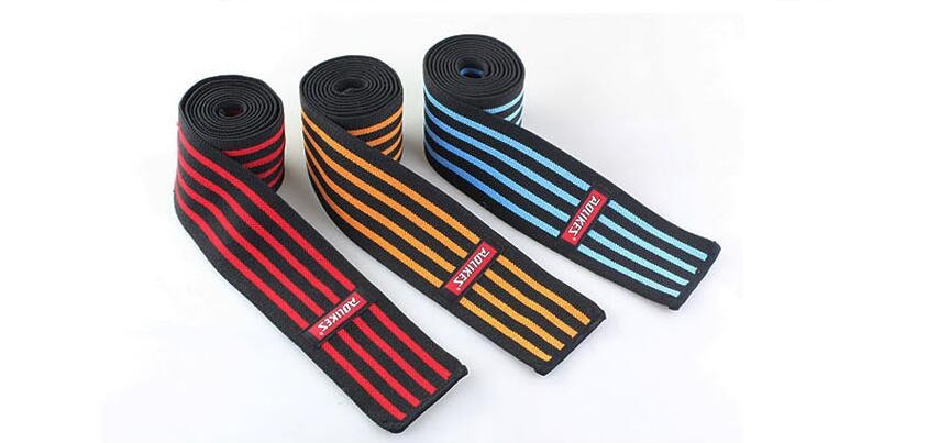 weightlifting knee wraps orange-line
