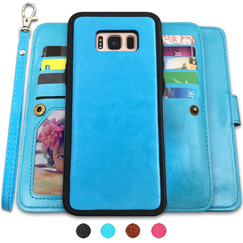 Galaxy S8 PLUS Case double wallet detachable case