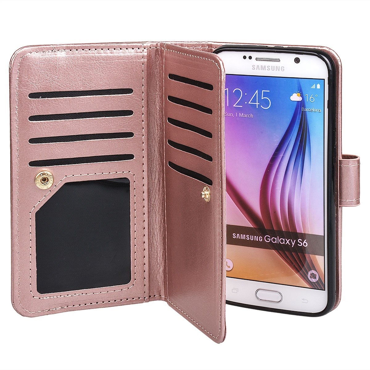 Galaxy S6 double wallet leather case detachable Galaxy S6 double wallet leather case detachable