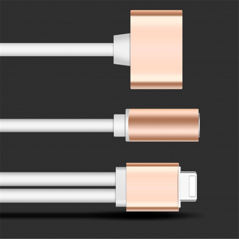 2in1 Lightning to 3.5mm Audio AUX Cable USB Charger For iPhone