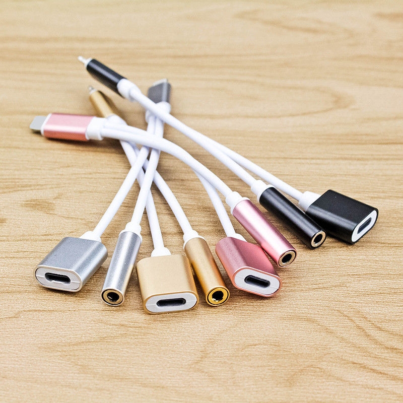 2in1 Lightning to 3.5mm Audio AUX Cable USB Charger For iPhone