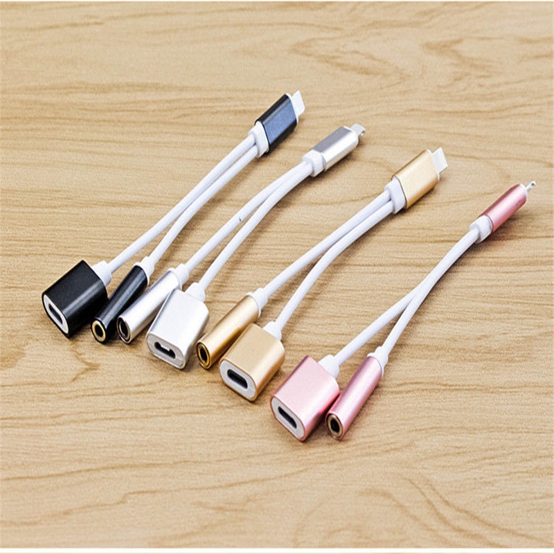2in1 Lightning to 3.5mm Audio AUX Cable USB Charger For iPhone