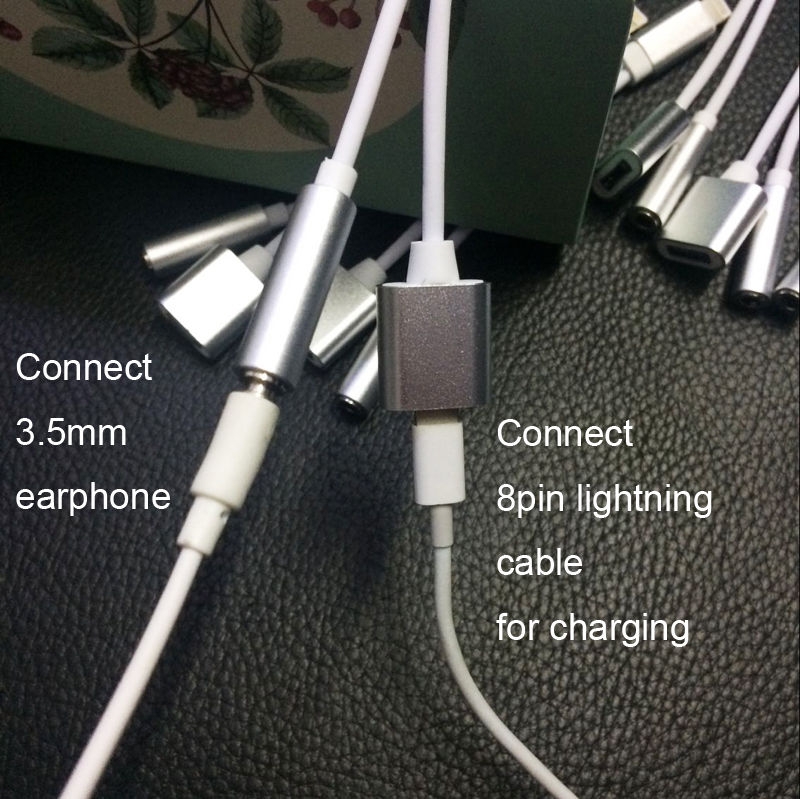 2in1 Lightning to 3.5mm Audio AUX Cable USB Charger For iPhone