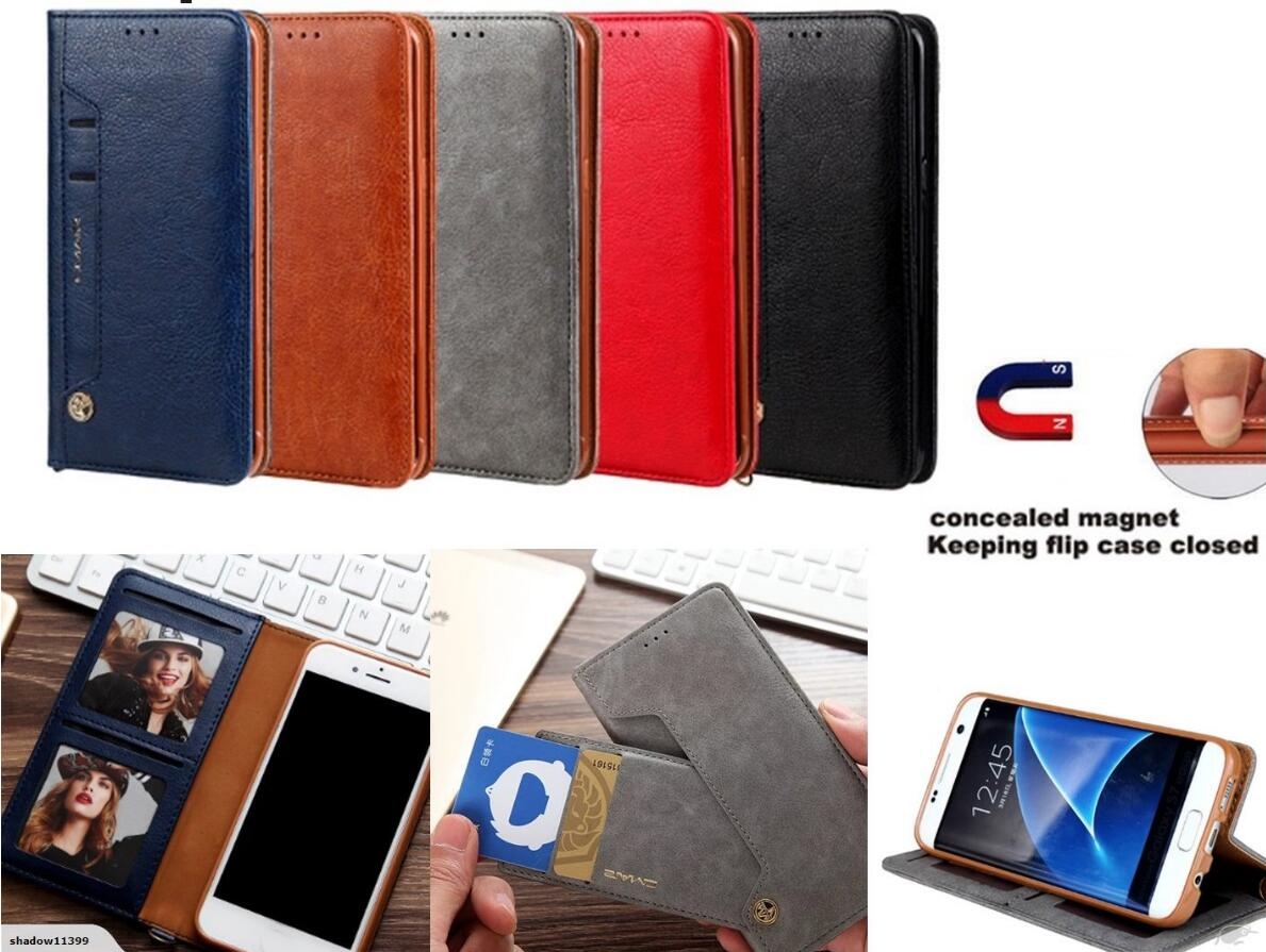 Htc U11 Case Slim Leather Wallet Case 6 Cards 2 Id Magnet - Brown