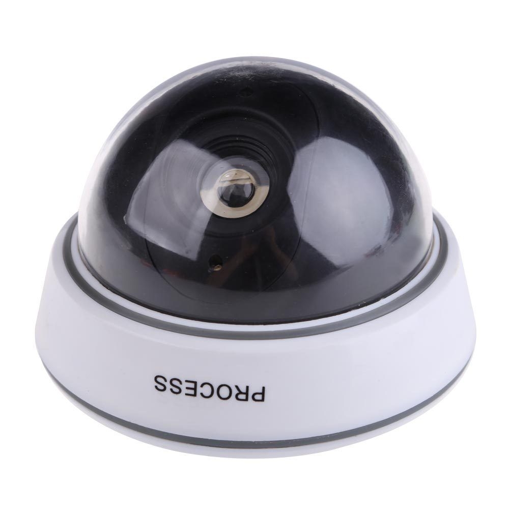 Dummy Fake Surveillance CCTV Security Dome Camera With Flashing Red LED Light
