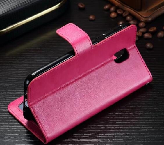 Galaxy  J5 Pro 2017  Vintage Fine Leather Wallet Case - Hot Pink