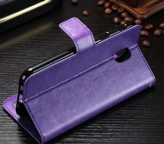 Galaxy  J5 Pro 2017  Vintage Fine Leather Wallet Case - Purple
