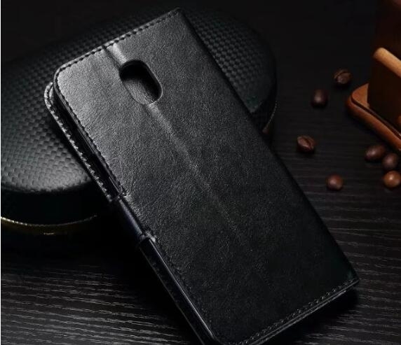 Galaxy J3 Pro 2017  Vintage Fine Leather Wallet Case - Black