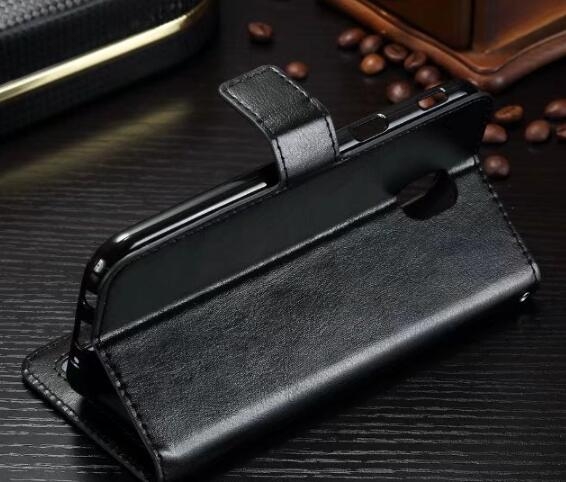 Galaxy J3 Pro 2017  Vintage Fine Leather Wallet Case - Black