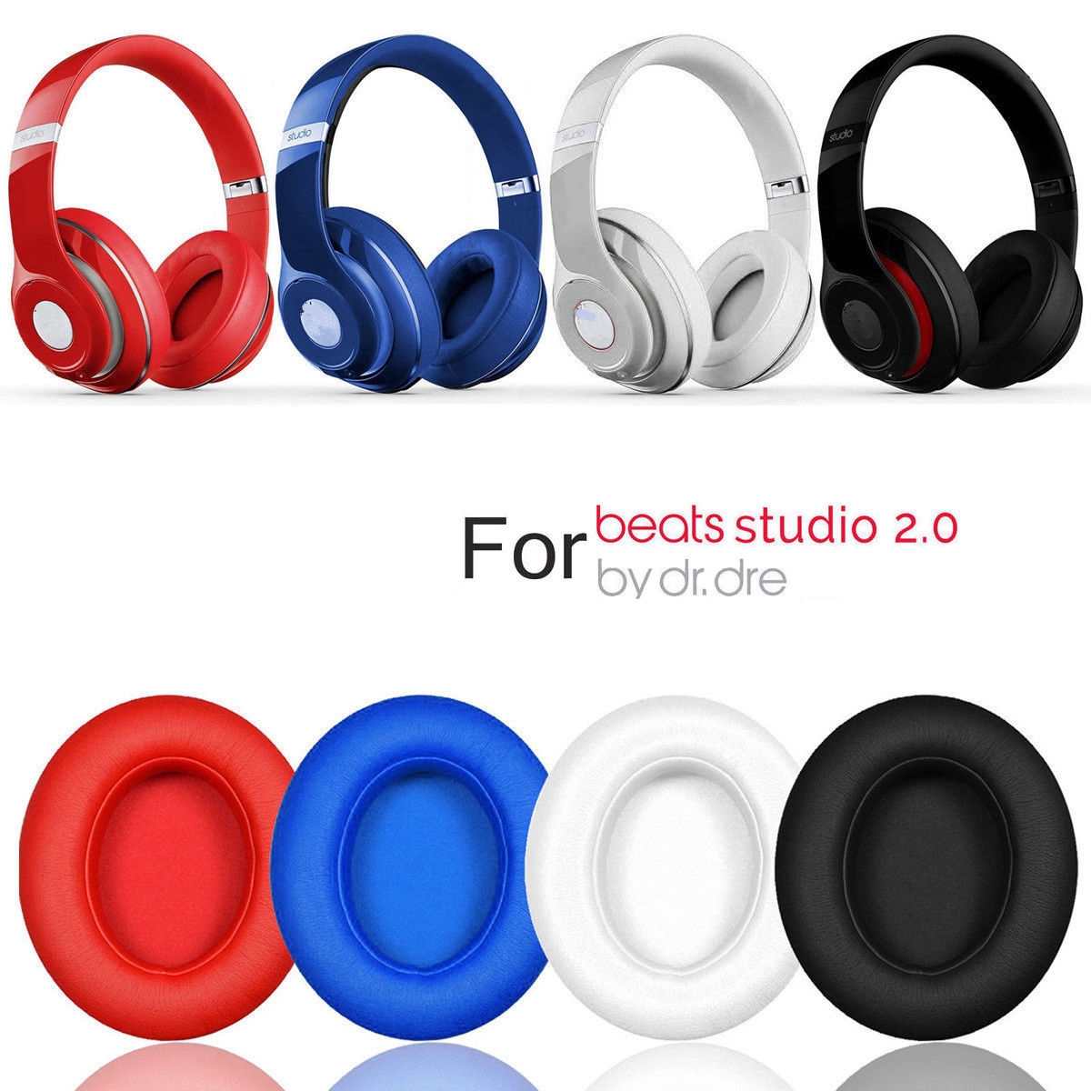 Replacement Ear Pad Soft Foam Cushion Black/White for Beats Studio 2.0 Headset Replacement Ear Pad Soft Foam Cushion Black/White for Beats Studio 2.0 Headset