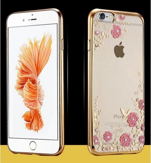 Iphone X  soft gel tpu case luxury bling shiny floral case