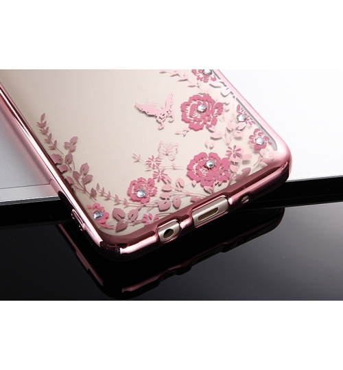 Iphone X  soft gel tpu case luxury bling shiny floral case
