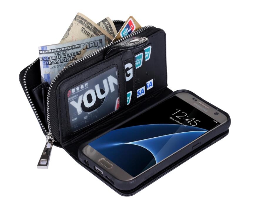 Galaxy J5 2016  Case Coin Wallet Case Full Wallet Leather Case - Black