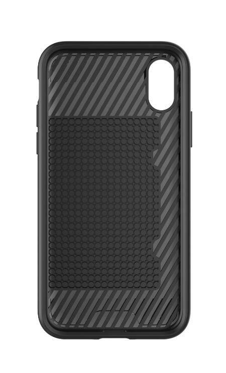 Iphone X CASE impact proof hybrid case card clip Brushed Metal Texture