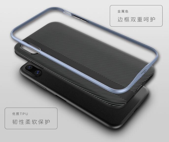 Iphone X case Carbon Fibre with Bumper Case