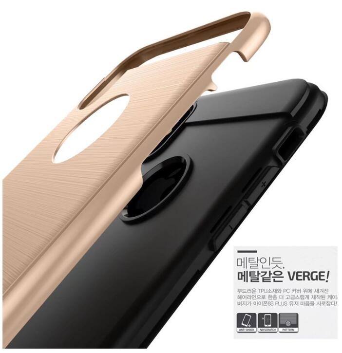 Iphone X case impact proof hybrid case brushed met