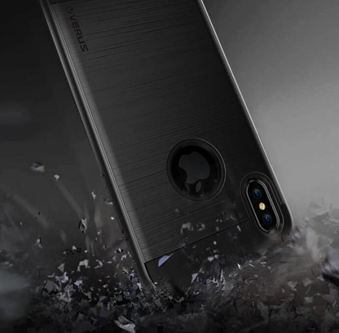 Iphone X case impact proof hybrid case brushed met