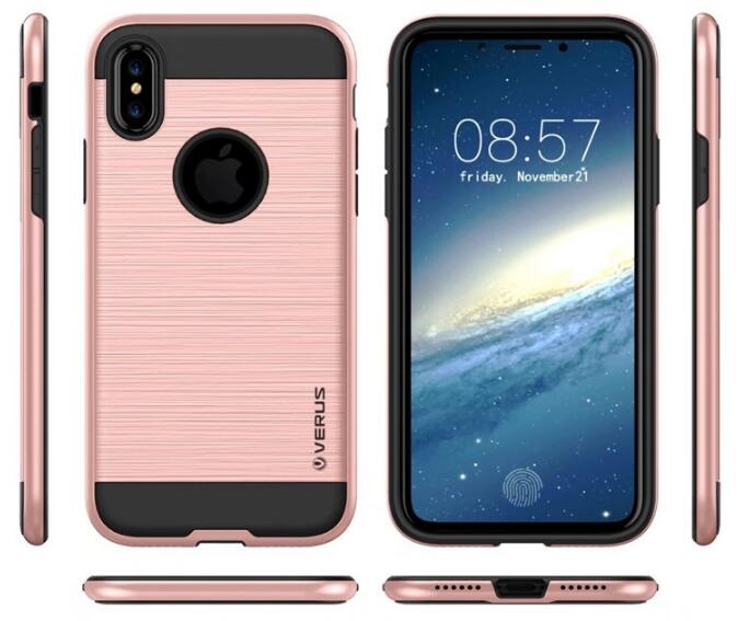 Iphone X case impact proof hybrid case brushed met