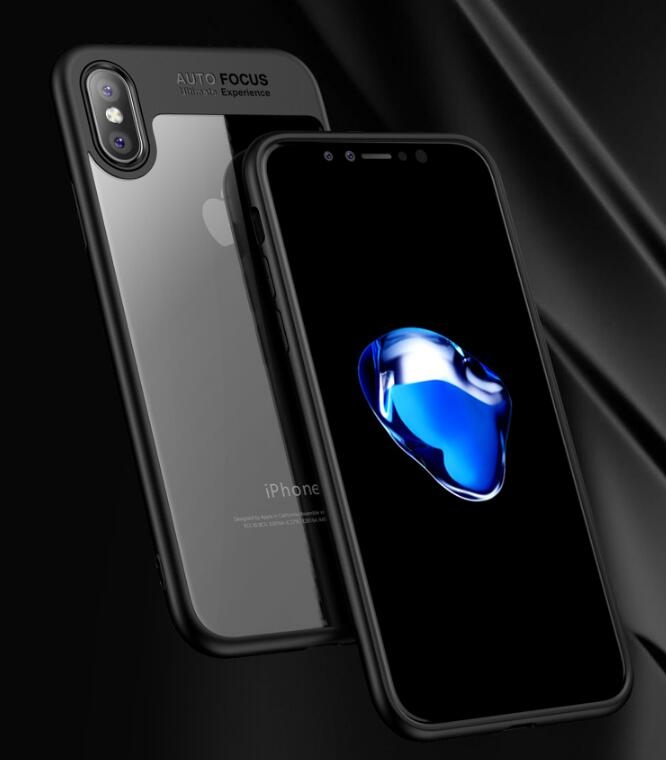 Iphone X case hybird bumper with clear back case