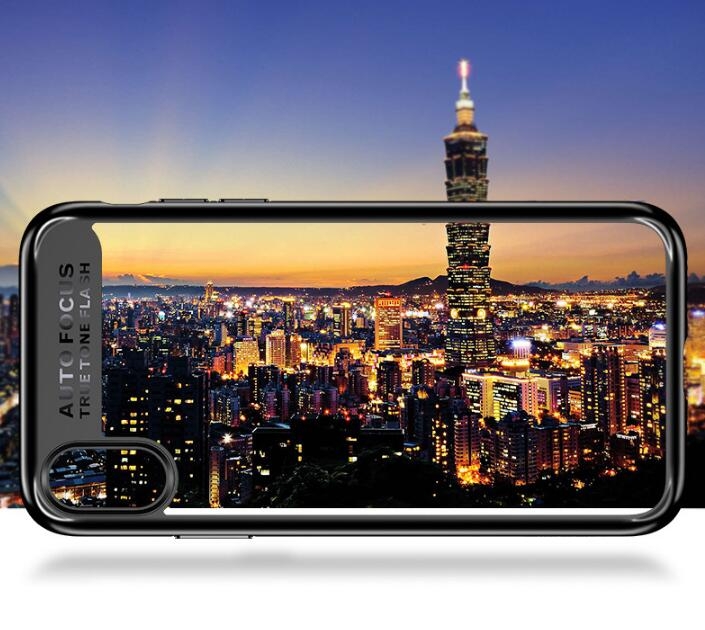 Iphone X case hybird bumper with clear back case