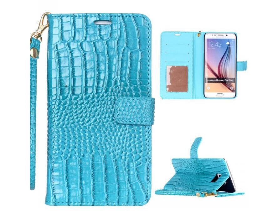 Alcatel Pixi 4 Case Croco Wallet Leather Case - Green
