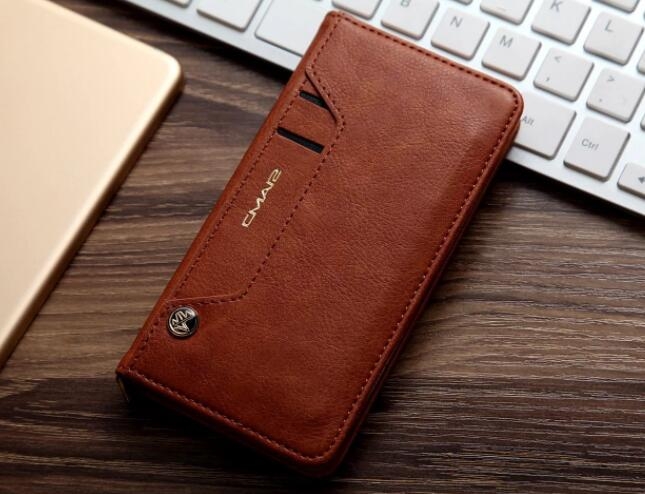 Alcatel Pixi 4 5.0 Inch Case Slim Leather Wallet Case 6 Cards 2 Id Magnet - Brown