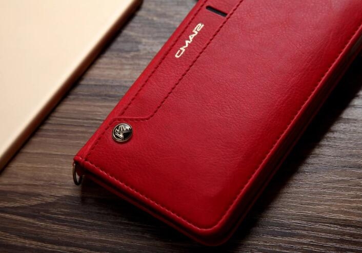 Alcatel Pixi 4 5.0 Inch Case Slim Leather Wallet Case 6 Cards 2 Id Magnet - Red