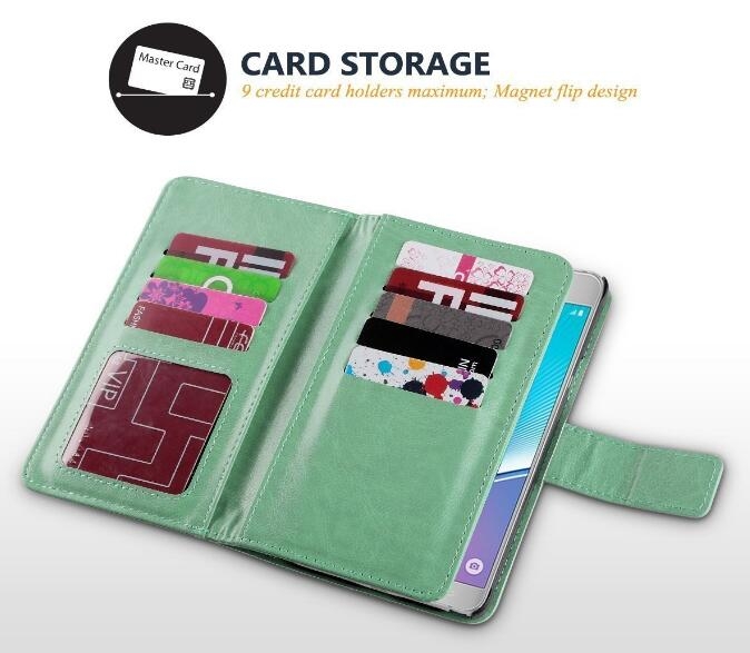 Sony Xperia Xa1 Double Wallet Leather Case 9 Card Slots - Green