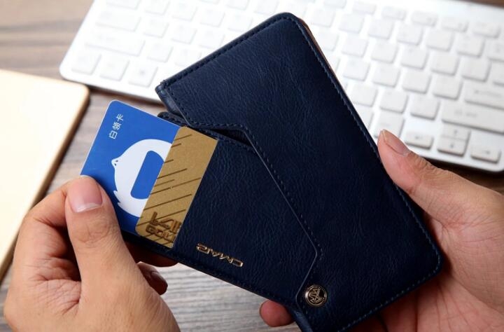 Galaxy C7 Pro  Case Slim Leather Wallet Case - Blue