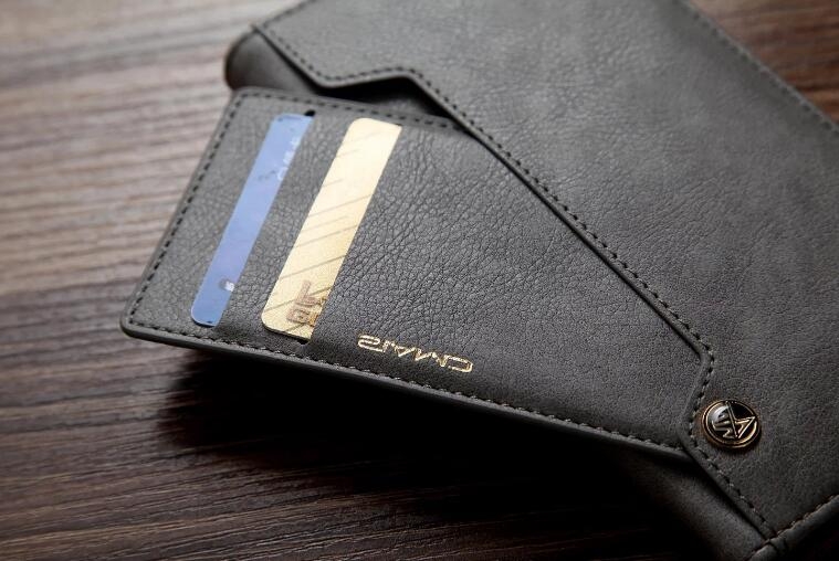 Galaxy S4 Mini Case Slim Leather Wallet Case - Grey