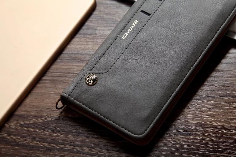 Galaxy S4 Mini Case Slim Leather Wallet Case - Grey