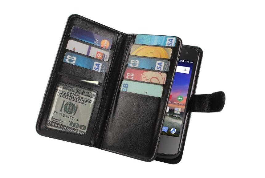 Galaxy Xcover 3 case Double Wallet leather case 9 Card Slots