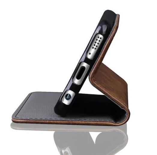 iPhone X case ultra slim retro leather wallet case 2 cards magnet