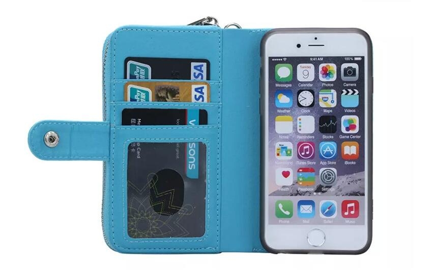Lg G6 Case Full Wallet Leather Case - Sky Blue